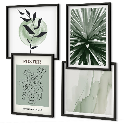 Galleria a parete motivi vegetali verde beige