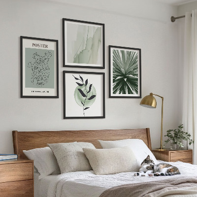 Galleria a parete motivi vegetali verde beige