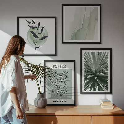 Galleria a parete motivi vegetali verde beige