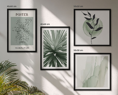 Galleria a parete motivi vegetali verde beige