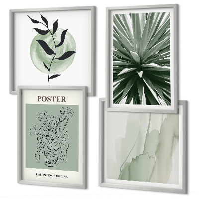 Galleria a parete motivi vegetali verde beige