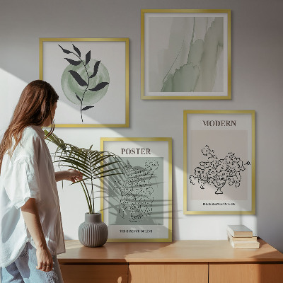 Composizione di 4 quadri Fiori in un vaso moderno