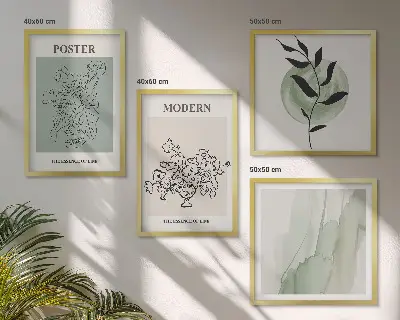 Fiori in un vaso moderno composizione di 4 quadri