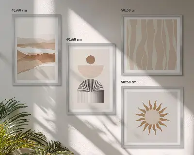 Galleria a parete con stampa di geometria astratta del paesaggio naturale