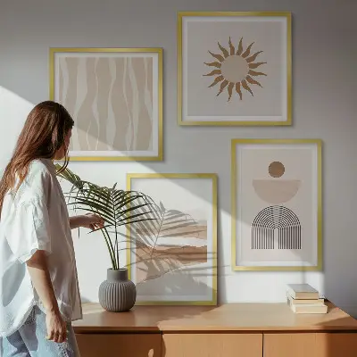 Galleria a parete con stampa di geometria astratta del paesaggio naturale