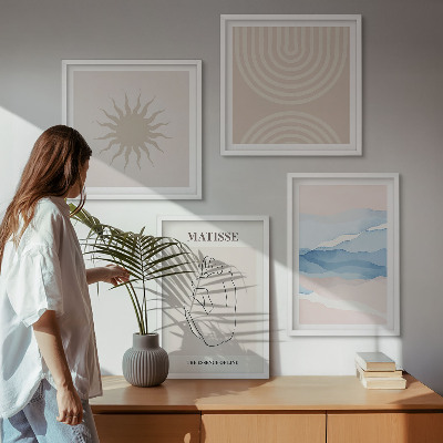 Galleria a parete Linee onde pastello minimalista