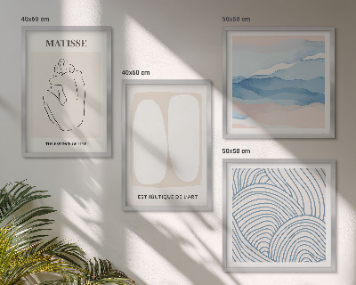 Composizione di 4 quadri Le forme astratte di Matisse