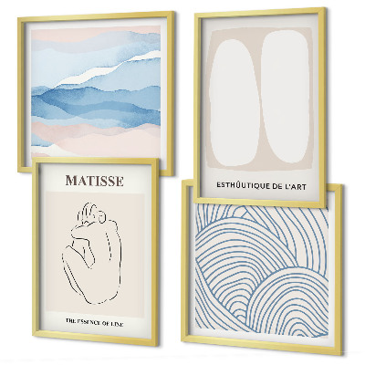 Composizione di 4 quadri Le forme astratte di Matisse