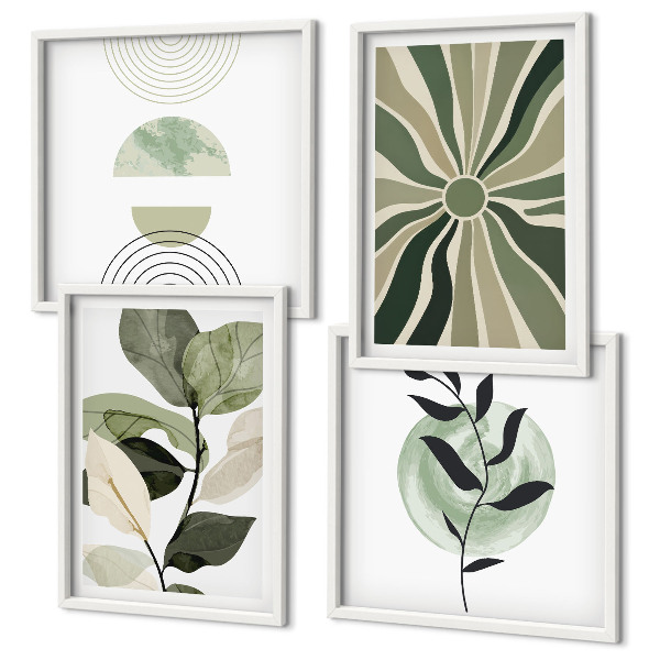 Polittico con cornice Forme geometriche vegetali