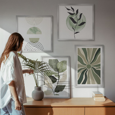 Polittico con cornice Forme geometriche vegetali