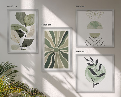 Polittico con cornice Forme geometriche vegetali