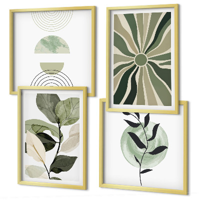 Polittico con cornice Forme geometriche vegetali