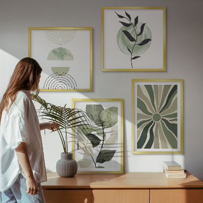 Polittico con cornice Forme geometriche vegetali