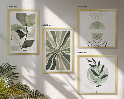Polittico con cornice Forme geometriche vegetali