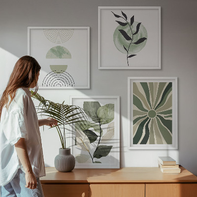 Polittico con cornice Forme geometriche vegetali