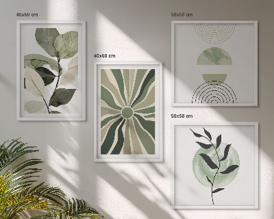 Polittico con cornice Forme geometriche vegetali