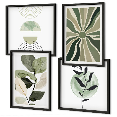 Polittico con cornice Forme geometriche vegetali