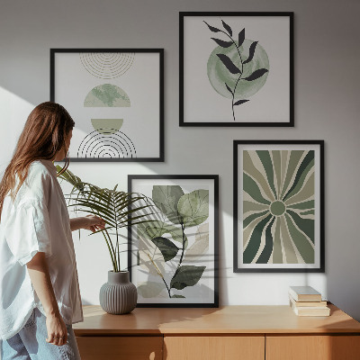 Polittico con cornice Forme geometriche vegetali