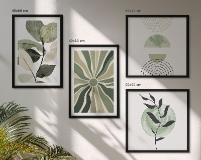 Polittico con cornice Forme geometriche vegetali
