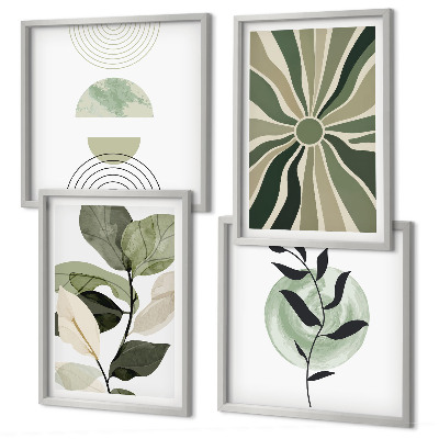 Polittico con cornice Forme geometriche vegetali