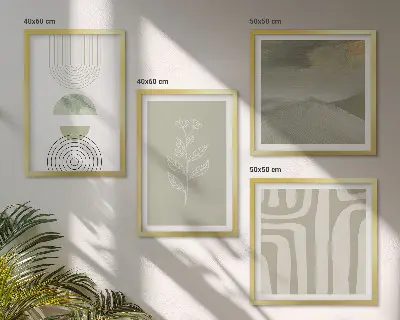 Galleria a parete con motivi geometrici di piante