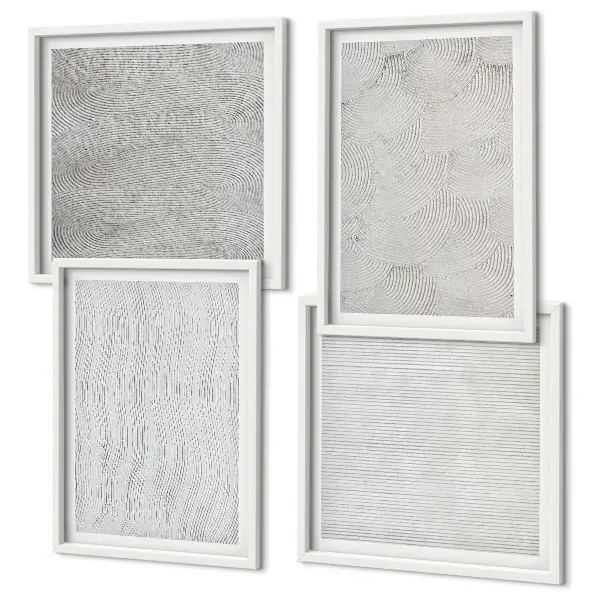 Polittico con cornice modelli di sabbia e strutture geometriche