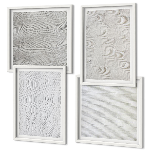 Polittico con cornice Modelli di sabbia, strutture geometriche