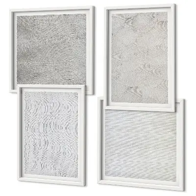 Polittico con cornice modelli di sabbia e strutture geometriche
