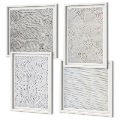 Polittico con cornice Modelli di sabbia, strutture geometriche