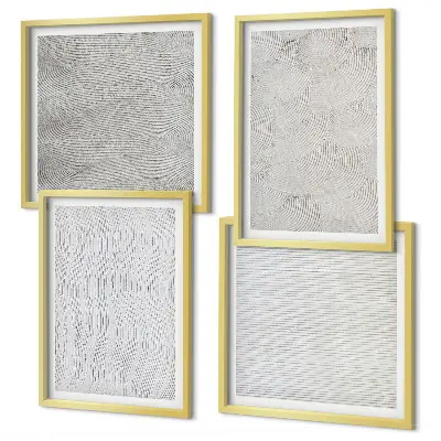 Polittico con cornice modelli di sabbia e strutture geometriche