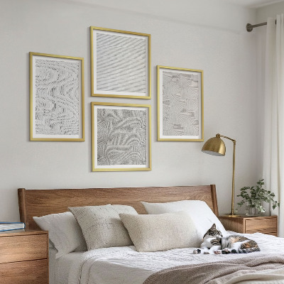 Polittico con cornice Modelli di sabbia, strutture geometriche