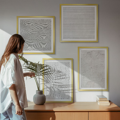 Polittico con cornice Modelli di sabbia, strutture geometriche