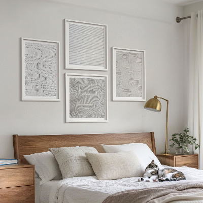 Polittico con cornice Modelli di sabbia, strutture geometriche