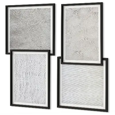 Polittico con cornice modelli di sabbia e strutture geometriche