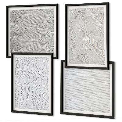 Polittico con cornice Modelli di sabbia, strutture geometriche