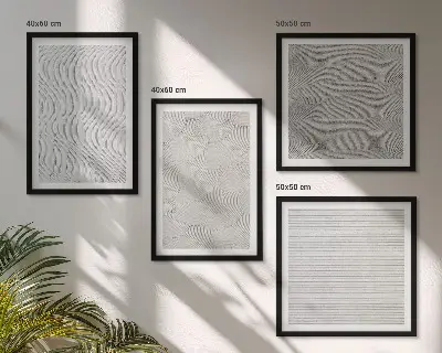 Polittico con cornice modelli di sabbia e strutture geometriche