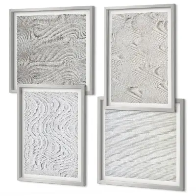 Polittico con cornice modelli di sabbia e strutture geometriche