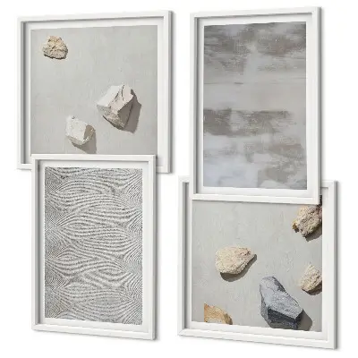 Galleria a parete con texture minimaliste moderne