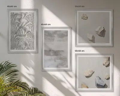 Galleria a parete con texture minimaliste moderne
