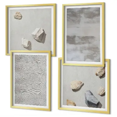 Galleria a parete con texture minimaliste moderne