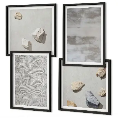Galleria a parete con texture minimaliste moderne