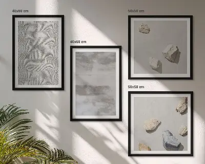 Galleria a parete con texture minimaliste moderne