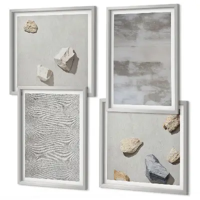 Galleria a parete con texture minimaliste moderne