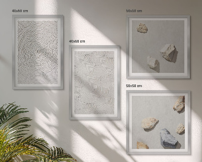Composizione di 4 quadri Pietre di cartone geometriche