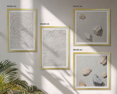 Composizione di 4 quadri Pietre di cartone geometriche