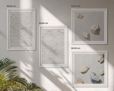 Composizione di 4 quadri Pietre di cartone geometriche