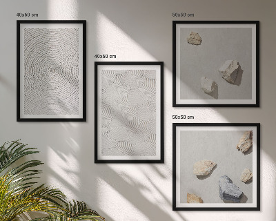 Composizione di 4 quadri Pietre di cartone geometriche