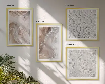 Galleria a parete con motivi astratti in marmo e pietra