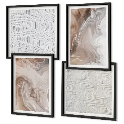 Galleria a parete con motivi astratti in marmo e pietra