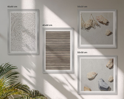 Composizione di 4 quadri Texture naturali legno pietre